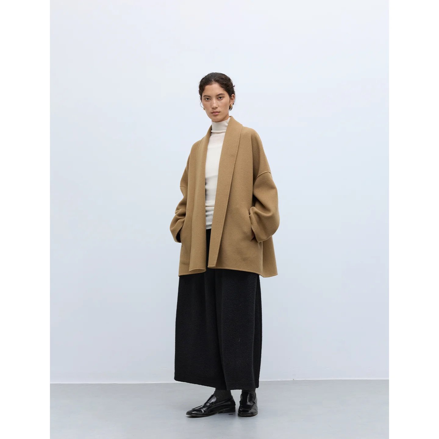 

100% Wool~Wool and Cashmere Double-Sided Woolen Coat for Women 2025 New Style Oversized Open-Front Short Woolen Jacket