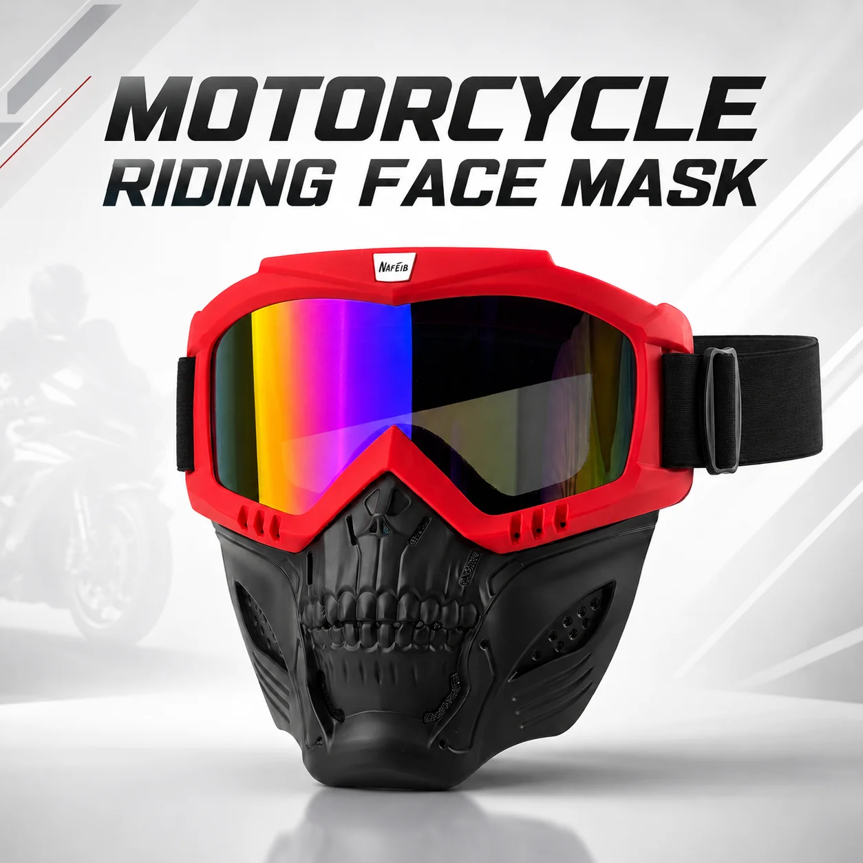 Masque intégral de moto tout-terrain ATV avec lunettes amovibles, protection contre le vent et le sable, équipement de protection pour la conduite