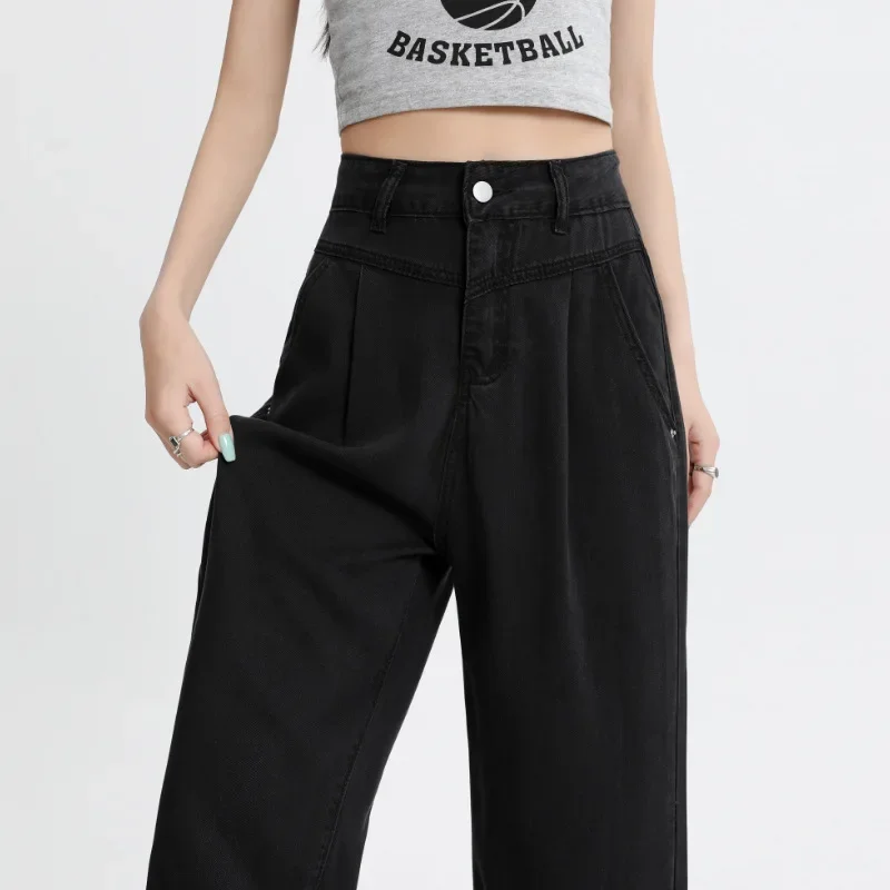 Corea a vita alta moda jeans a gamba larga femminile Y2k vestiti pantaloni larghi ragazza estate pantaloni in denim blu pantaloni a gamba larga per le donne