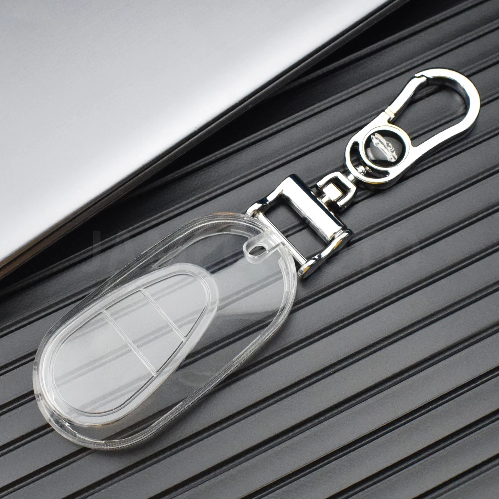 Transparent Black Key Fob Case Cover for Mercedes-Benz C S GLC EQE EQS Class W223 X254 V297 V295 W206 S206 X206