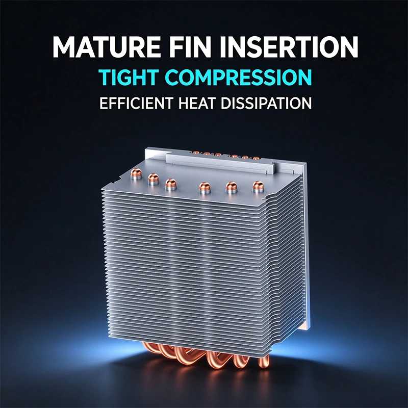 6 Heat Pipes LED Heat Sink, Finned Cooling Radiator for High Power COB LED Light Lamp Bulb Spotlight and DIY Lighting Projects