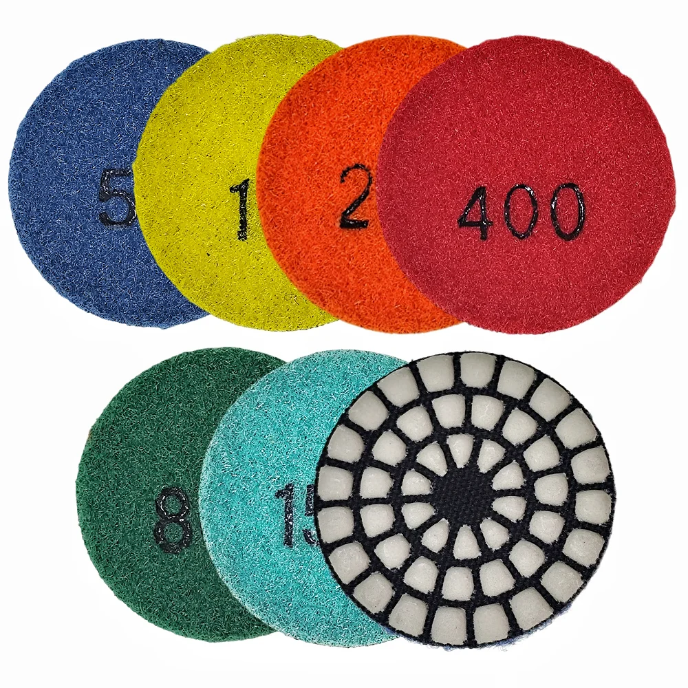 

Mini Diamond Polishing Pads 1/3/6/7Pcs Dia 50mm Dry Resin Sanding Disc For Granite Marble 2Inch Flexible Polisher Pads