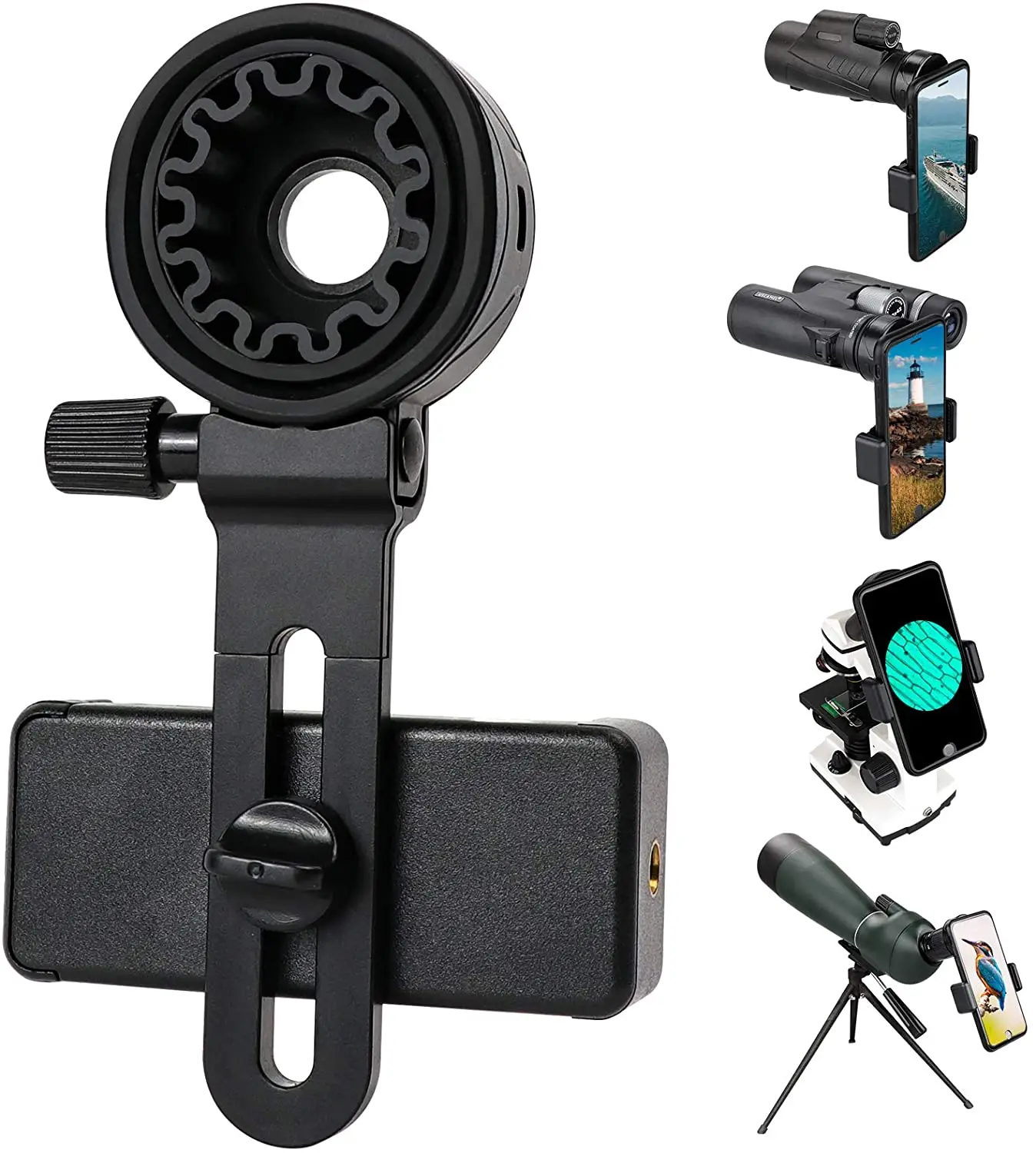 Universal Telescope Phone Adapter Mount Compatible Binoculars, Monocular, Microscope, Spotting Scope, Telescope