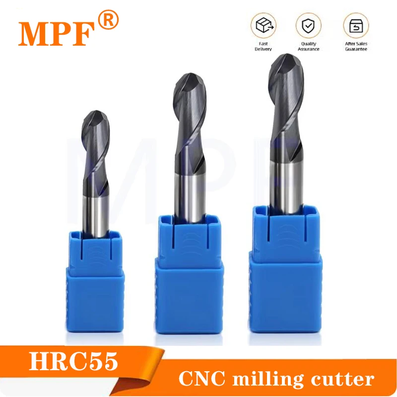 

CncHrc50 2-флейтовый фрезерный станок с покрытием из сплава, черные стальные инструменты, обработка с ЧПУ, сферические концевые фрезы, верхняя фреза, концевая фреза