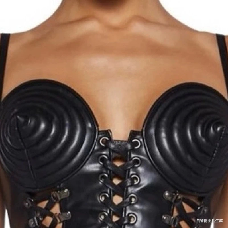 Autumn New European American Lace-Up Sleeveless Women's Sling Gothic Design Sweet Cool Sexy Hollow Out Short Skirt Set Ladies