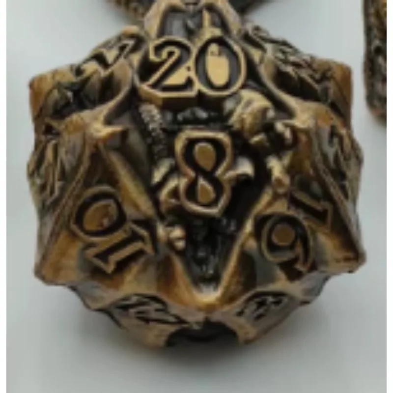 

7PC/SET Solid Metal DND Dice Set Vintage Dragon Design DND COC Cthulhu Tabletop Game Entertainment Dice LEISURE TIME TOOL