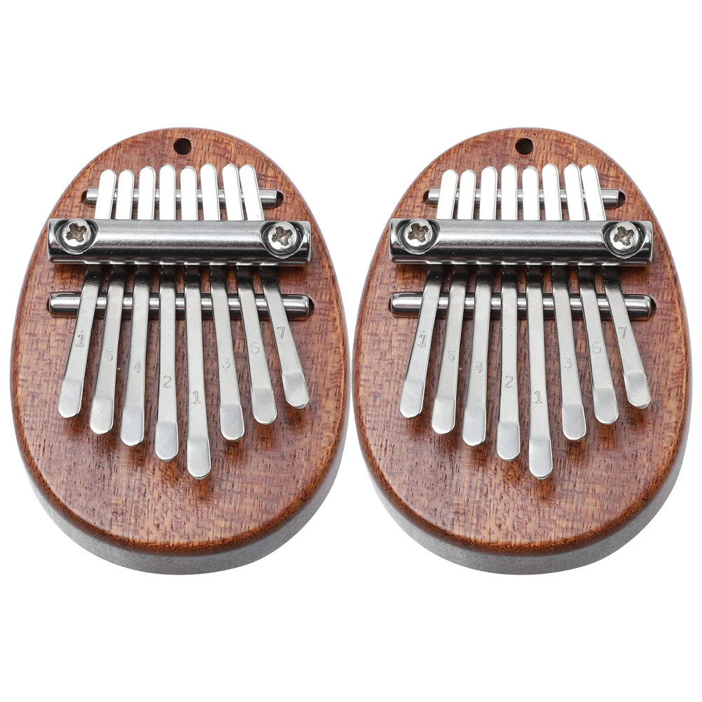 

2Pcs Portable Wooden Thumb Piano Kalimba 8 Keys Small Mini Finger Piano Musical Instrument for Christmas Birthday Gift