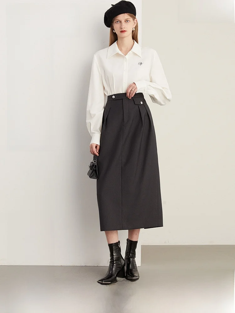 

Dplay Commute High Waist Bouffant Skirt Asymmetric ket Cover Decorative Design ey f Skirt for Women's Commute