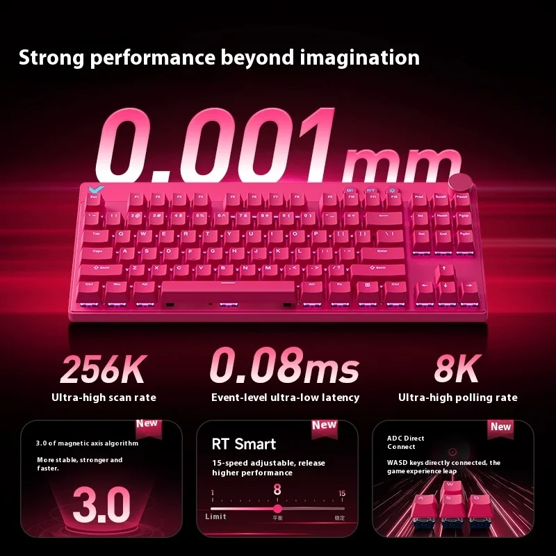 MCHOSE MIX87 Magnetic Switch Gaming Keyboards 8K 0.001mmRT RGB Light Custom Wired Mechanical Keyboard PC E-Sports Accessory Gift