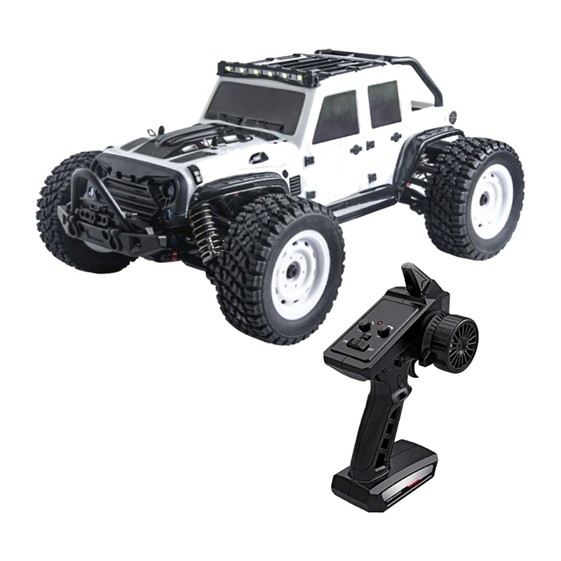 16103 Fast Rc Cars 1/16 Off Road 4WD With LED Headlights,2.4G Waterproof Remote Control Truck Accessories White