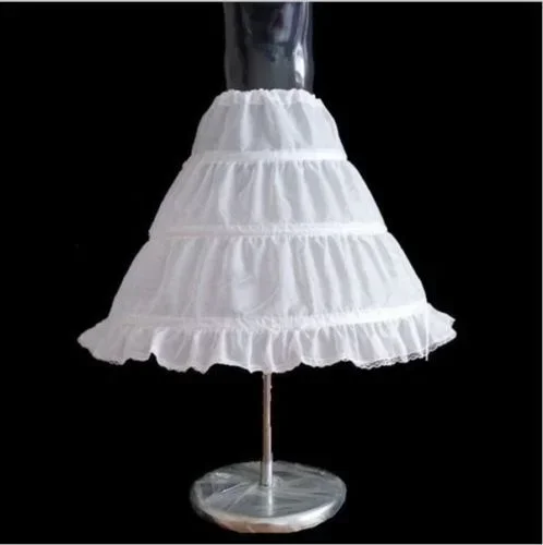 New Flower Girl 3-Hoop A-Line Crinoline Petticoat Underskirt Children Age 2-14 for Flower Girls Pageant Party Dress