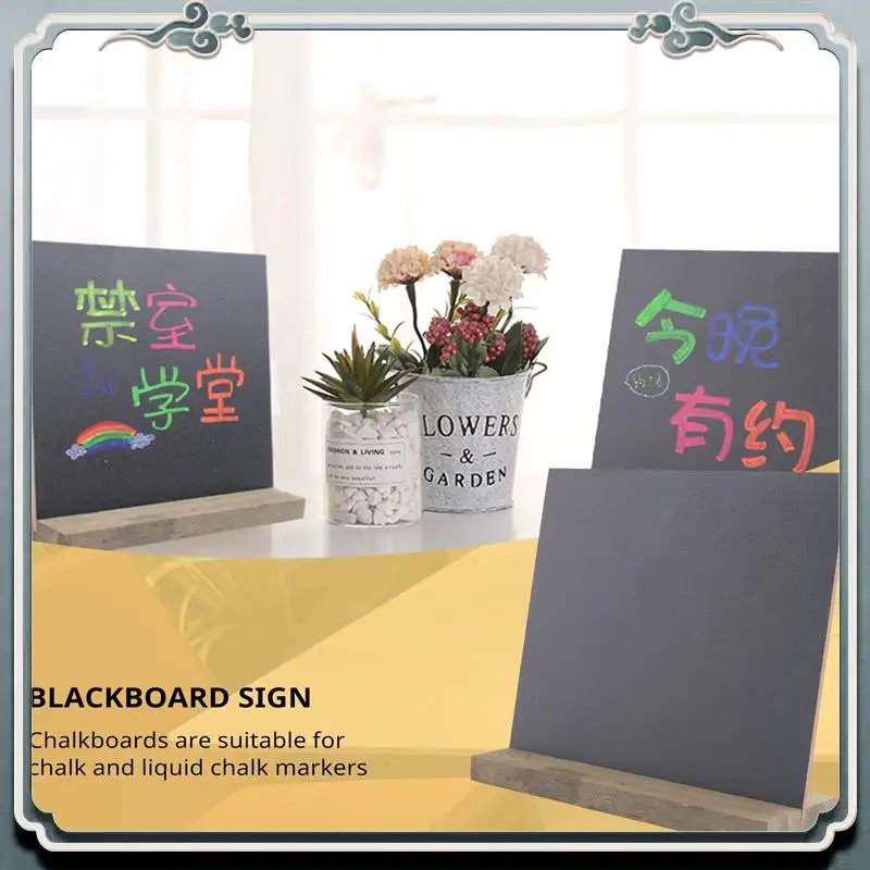 Premium 6 Pack Rustic Chalk Board Sign With Wood Stand For Wedding Decorations Signs Labels 6X5 Inch Blackboard