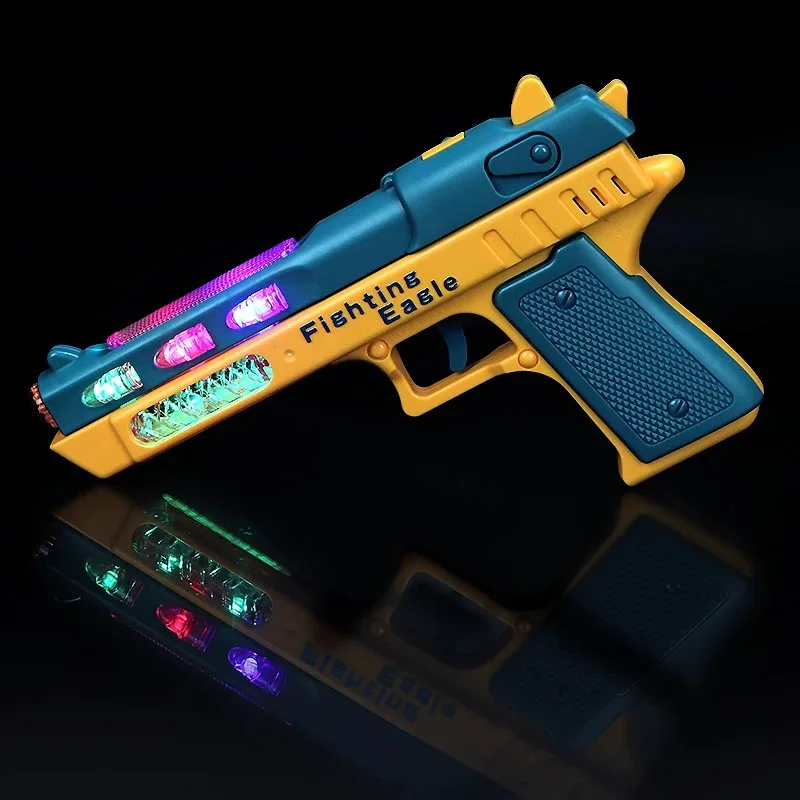 エレクトリックカラーサウンドライトストリップ音楽おもちゃの銃戦闘音ユニークな伸縮アクションピストル子供のギフト