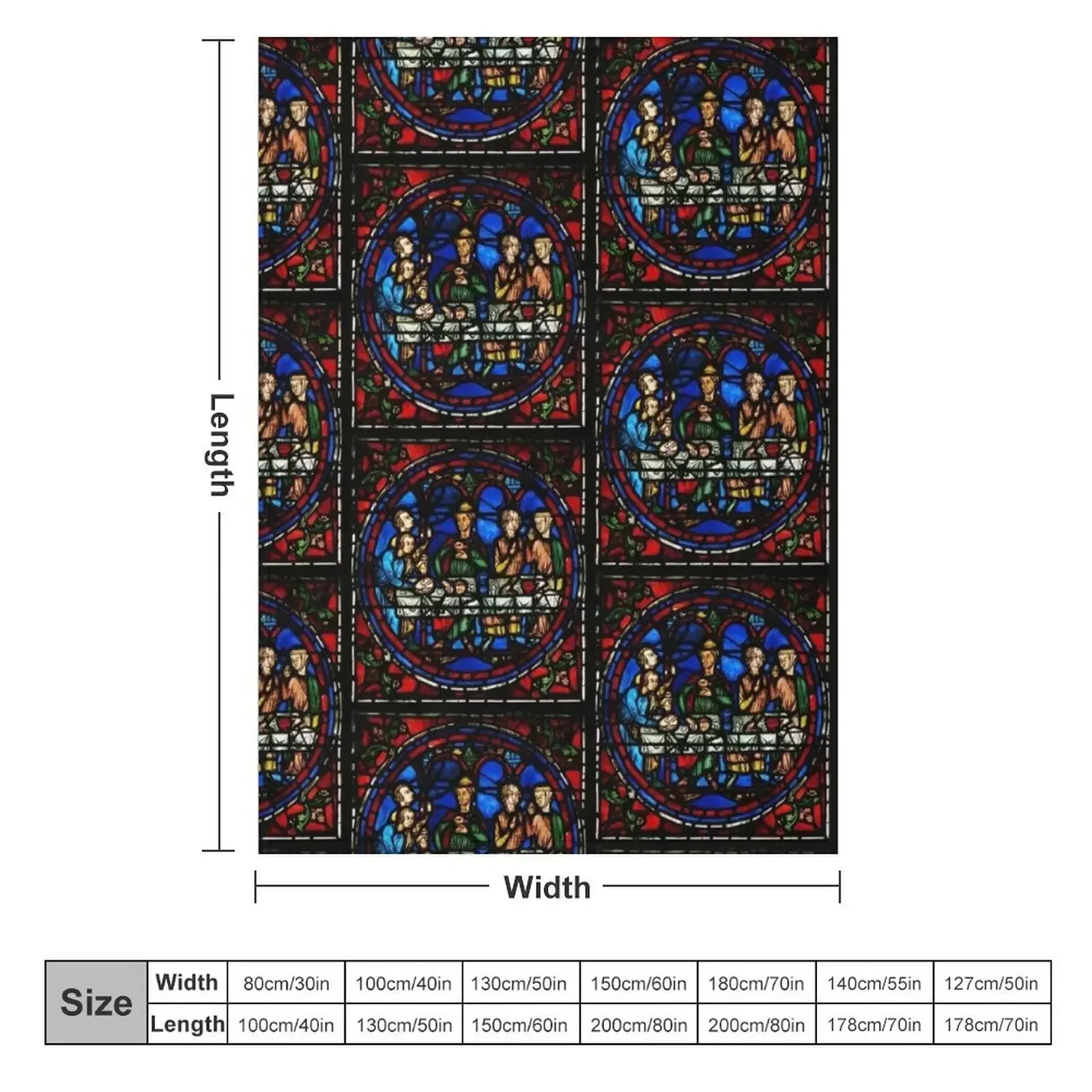 Stained Glass, Chartres Cathedral Throw Blanket bed plaid Large Stuffeds Warm Camping Giant Sofa Blankets