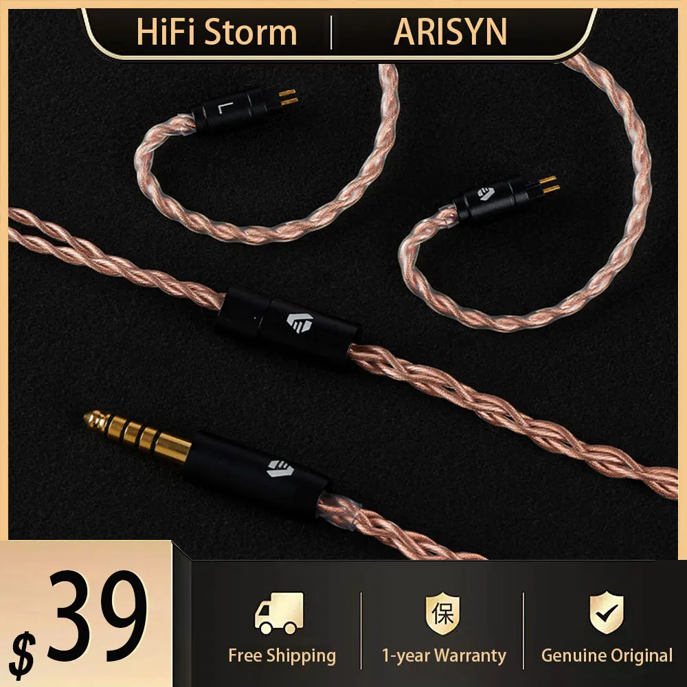 

New ARISYN YANG CHUN Earphone Upgrade Cable 24.5 AWG 4 Wires Pure Copper Headset 0.78 2pin IEMs 3.5mm 4.4mm Plug Headphone