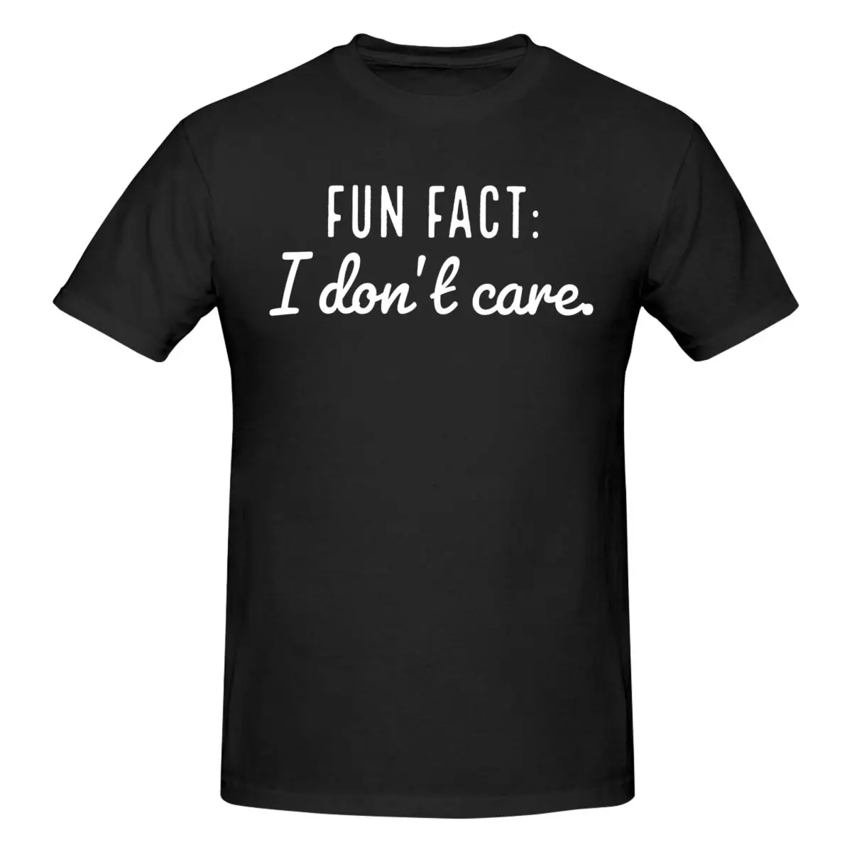 Men Fun Fact I Don't Care Funny Vintage T Shirt Streetwear O-neck Cotton T Shirts