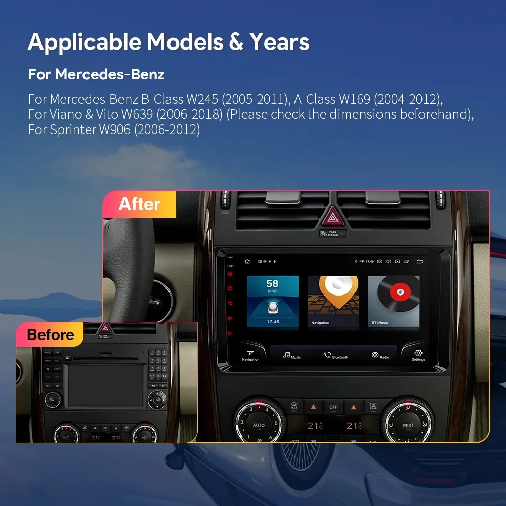 شاشة سيارة XTRONS 9 بوصة 8 + 256G AutoRadio Viano Vito W639 Pantalla Carplay Android Auto 4G مشغل أندرويد للسيارة #3