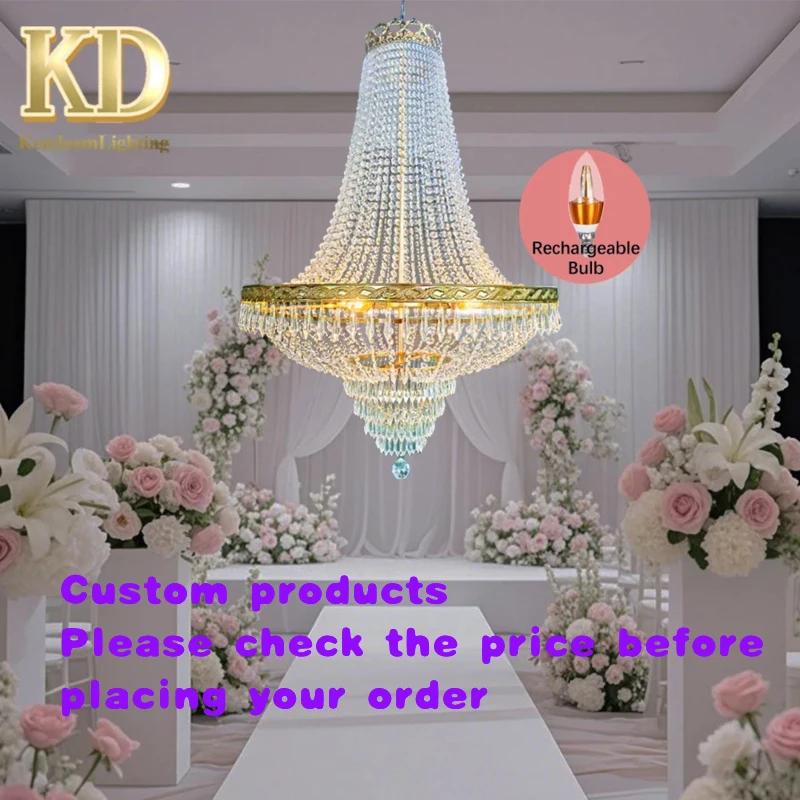 custom.European Wedding Decoration Metal Bead Curtain Chandelier Lights Wedding Event Layout Stage Decorative Ceiling Li