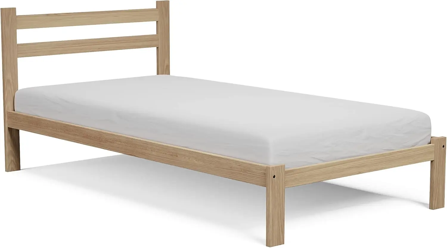 Rustic Solid Pine Unfinished Finish Twin Size Kids Bedroom Furniture Wooden Bed Frame with Slats Ready to Finish