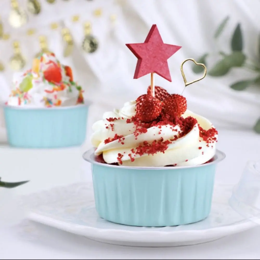 10pcs Reusable Aluminum Foil Tin Cup Small Baking Cake Tool Tinfoil Box Round Pudding Cake Mold