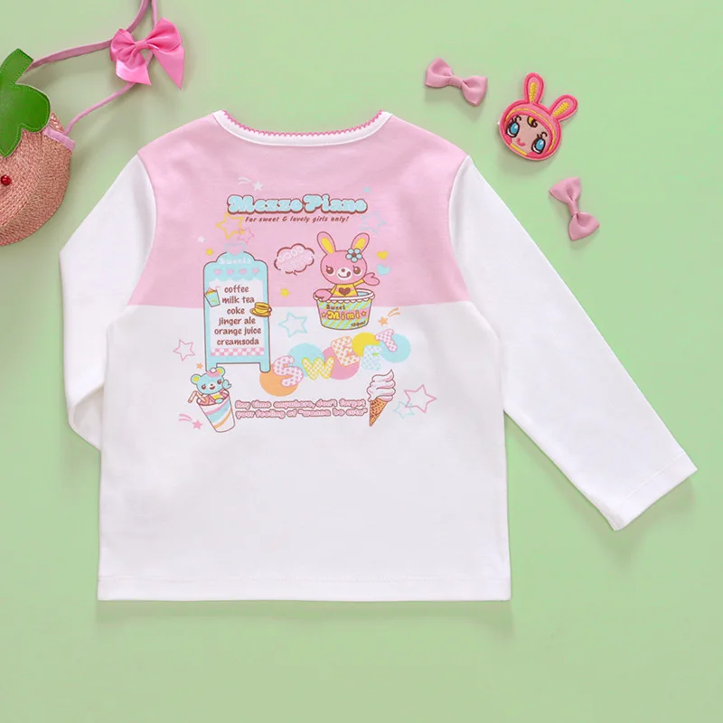 Pianist Clothes Cute Sweetheart Bunny Ice Cream Ice Cream Lace Collar Long Sleeve T-Shirt Underneath Top