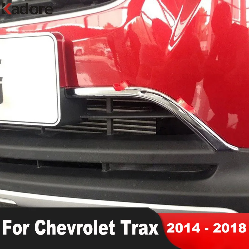 For Chevrolet Trax Tracker 2014 2015 2016 2017 2018 Chrome Front Center Bumper Grille Cover Trim Car Grills Strips Accessories