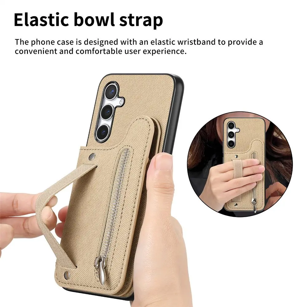 Magnetische Schnalle Karten Slot Leder Telefon Fall Für OPPO Finden X8 Pro/A3X/Reno13 Pro 13 F/Realme 13 Pro + Mit Elastische Seil Handgelenk