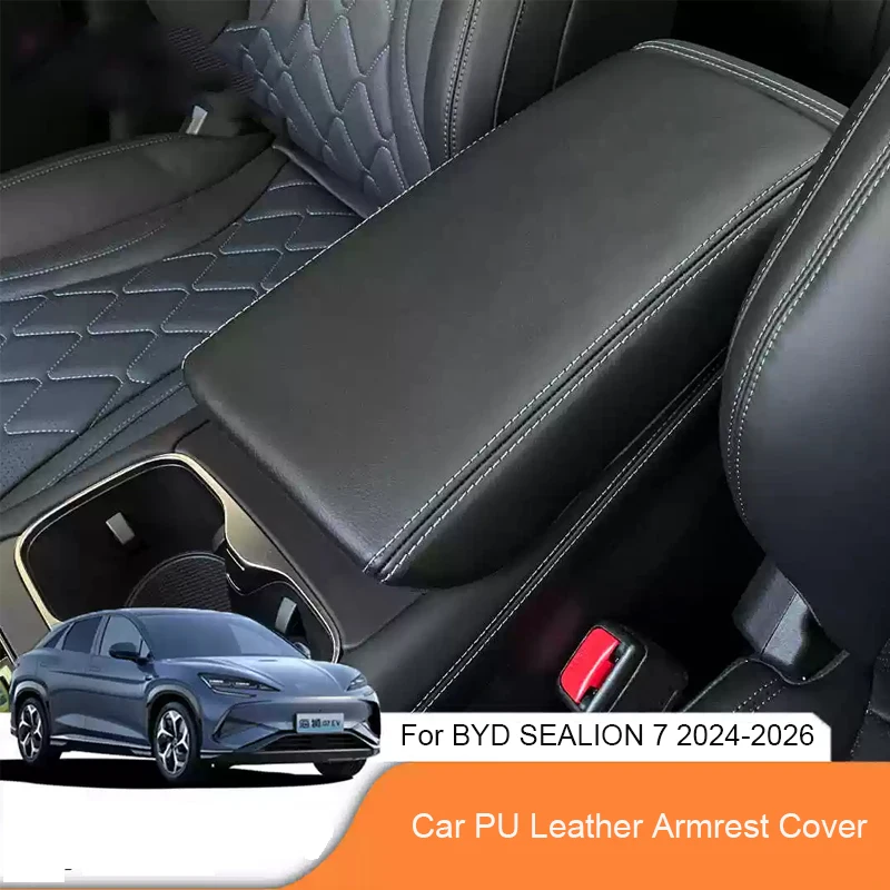 

Car Interior PU Leather Armrest Cover For BYD SEALION 7 EV 2024-Present Center Console Arm Rest Protection Mat Auto Accessories
