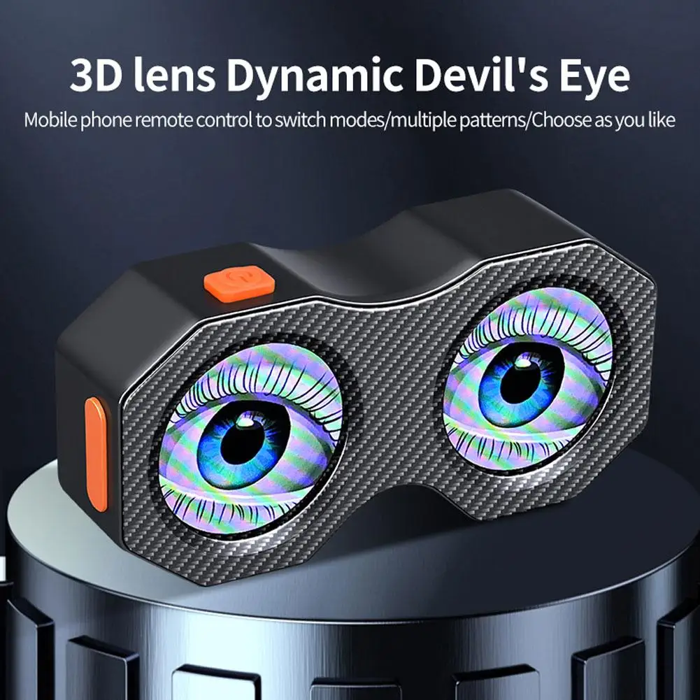 دراجة نارية دراجة مرآة الرؤية الخلفية أضواء الزخرفية ضوء العين التحديثية ثلاثية الأبعاد عدة USB GIF الشيطان ملحق ديناميكي قابلة للشحن B5R9