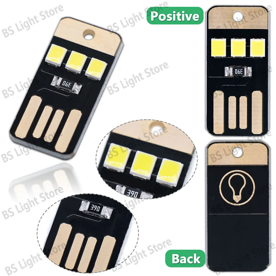 10 stücke/20 stücke LED 5V Lampe Buch Licht Mini Nacht Beleuchtung USB Power Led-lampe 2835 SMD Weiß 24*12mm Für Tasche Karte Licht DIY – Detail 4