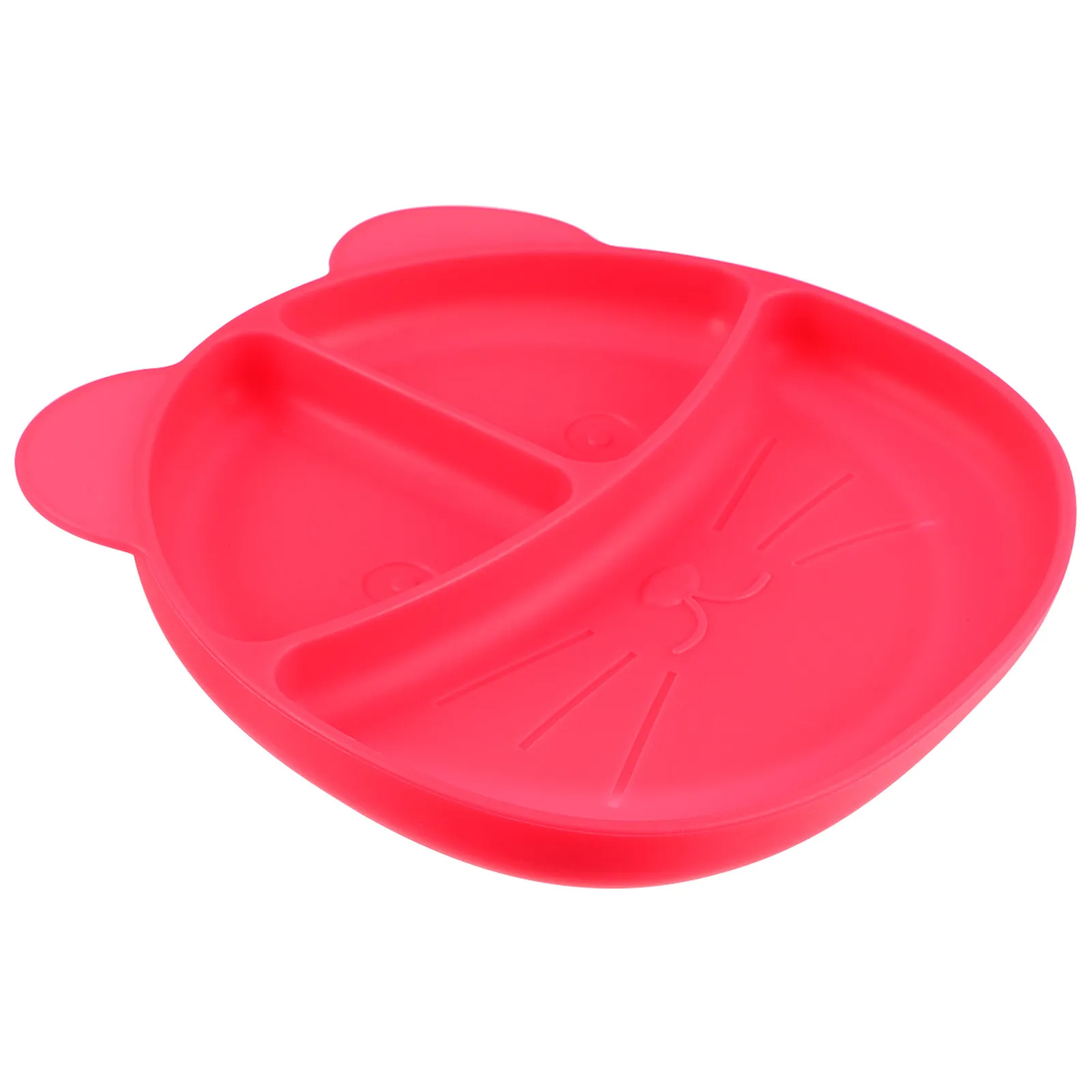 

1Pcs Children Silicone Meal Plate Cartoon Shaped Non-Slip Suction Base for Toddler Food Feeding High Temperature Resistant
