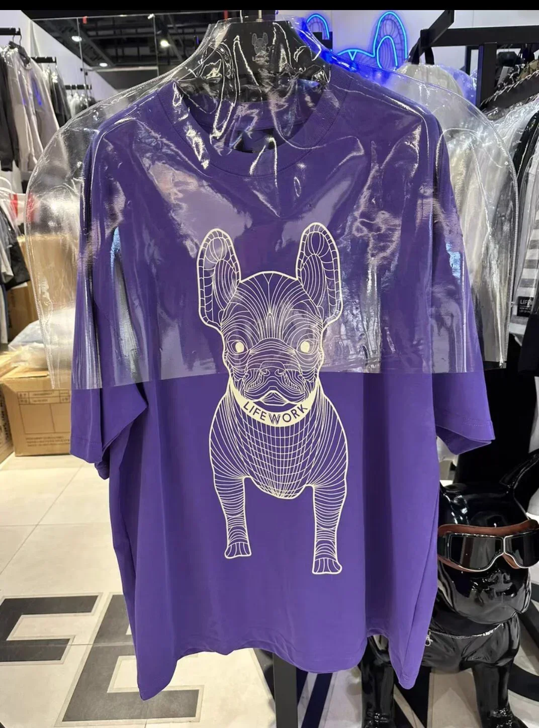 Camiseta de manga corta de gran tamaño para hombre y mujer, 100% de algodón, con estampado de perro, moda de alta calidad, Corea, 2024