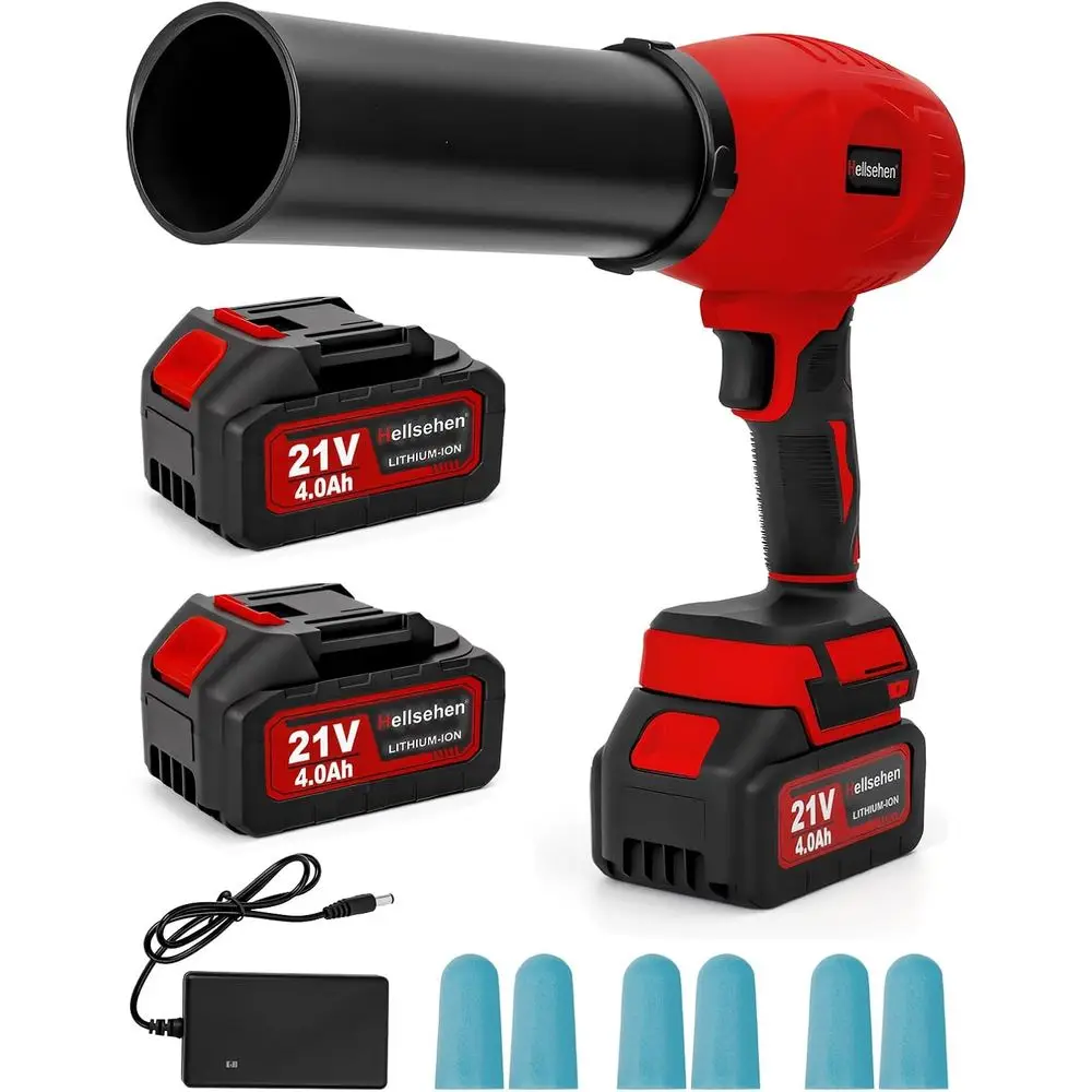 

Беспроводная воздуходувка для листьев с 2 аккумуляторами и зарядным устройством в комплекте, расширенная насадка, легкая ручная воздуходувка для листьев, турбовентилятор для патио