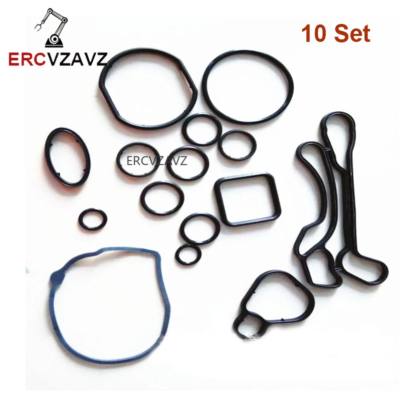 

10 Set 24445723 55354071 5650962 Seal Oil Cooler Gasket Seals Cooling System For Chevrolet Cruze 1.6L 1.8L Sonic Astra Zafira