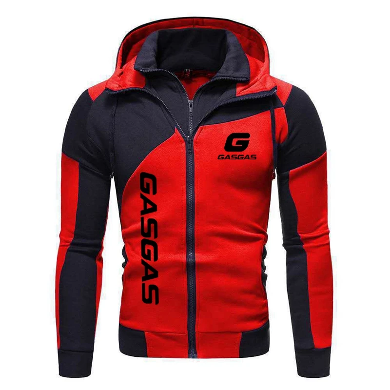 Motorcycles GasGas Printed Autumn Men Double Zipper Clothing Jacket Cotton Sweatshirt Hoody Harajuku Male Fleece Sportwear