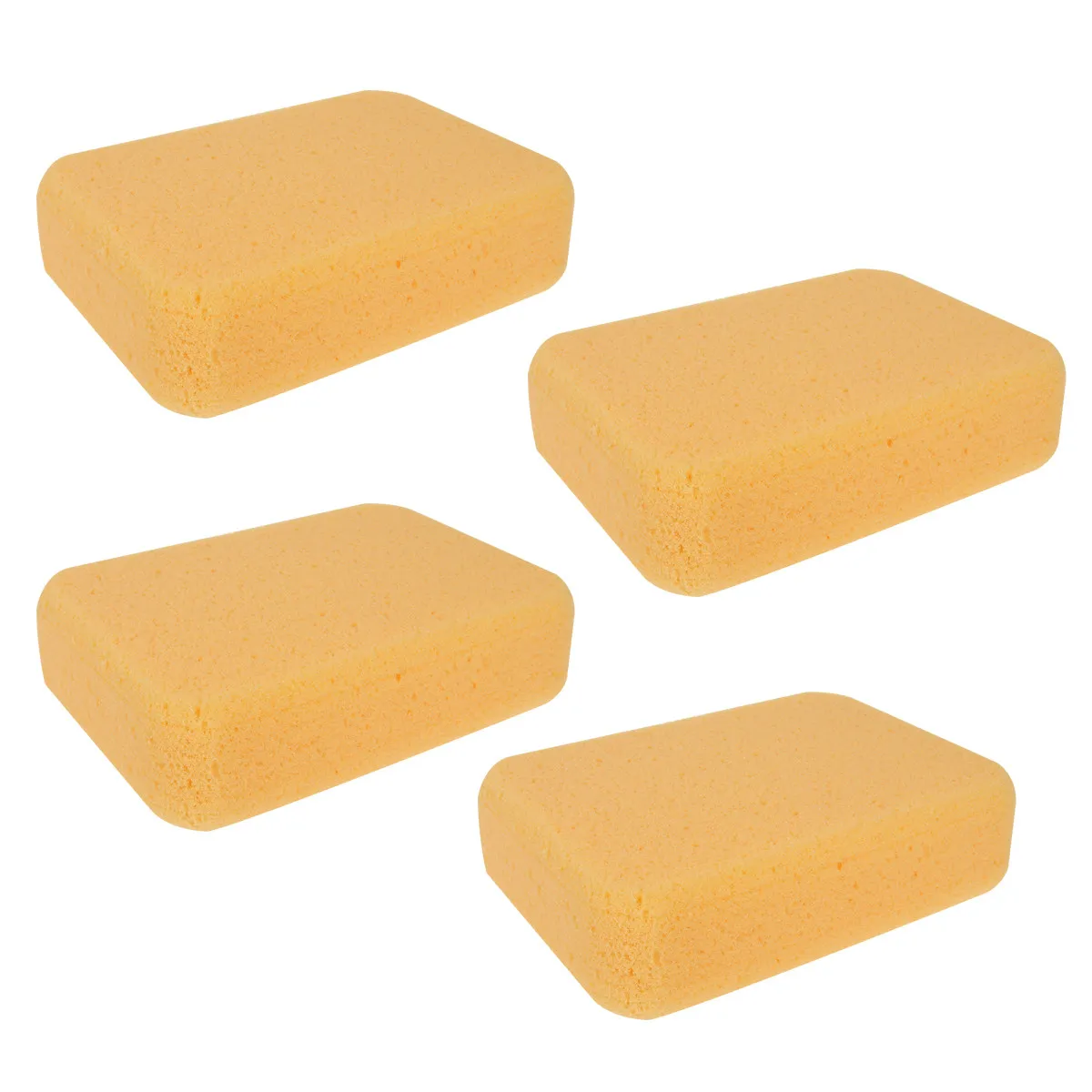 4Pcs Compressed Lightweight Car Wash Sponge High Density Porous Surface Non Scratch Reusable for Auto Bike Household Cleaning