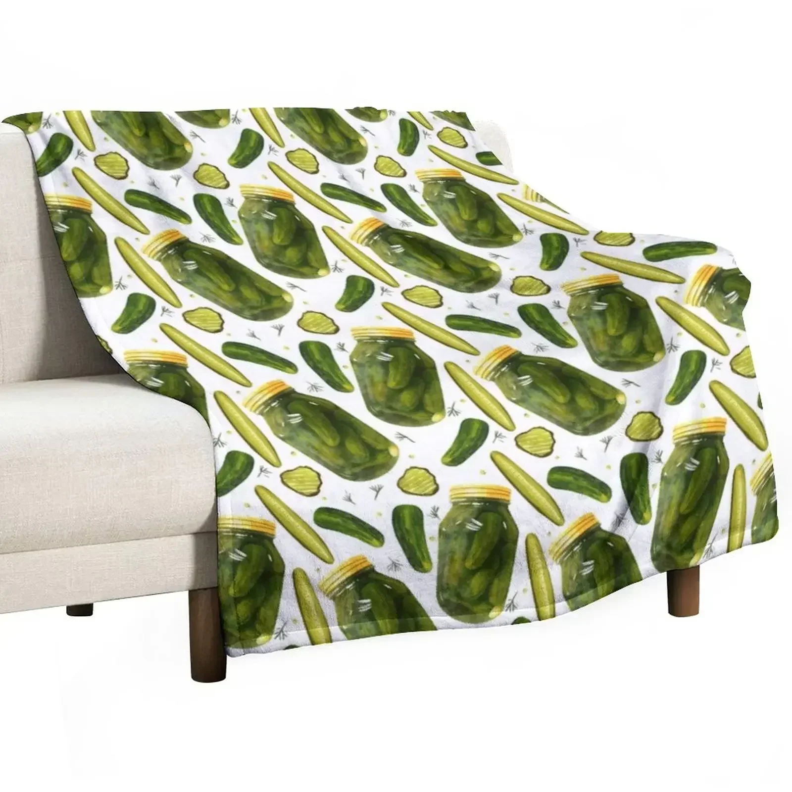 Pickles Pickles Pickles by Christine Leader Throw Blanket Flannels Weighted Blankets