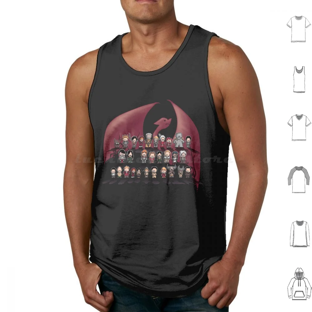 Dragon Age Trilogy Tank Tops Print Cotton Dragon Age Inquisition Origins Character Chibi Alistair Da Dao Dragon Age