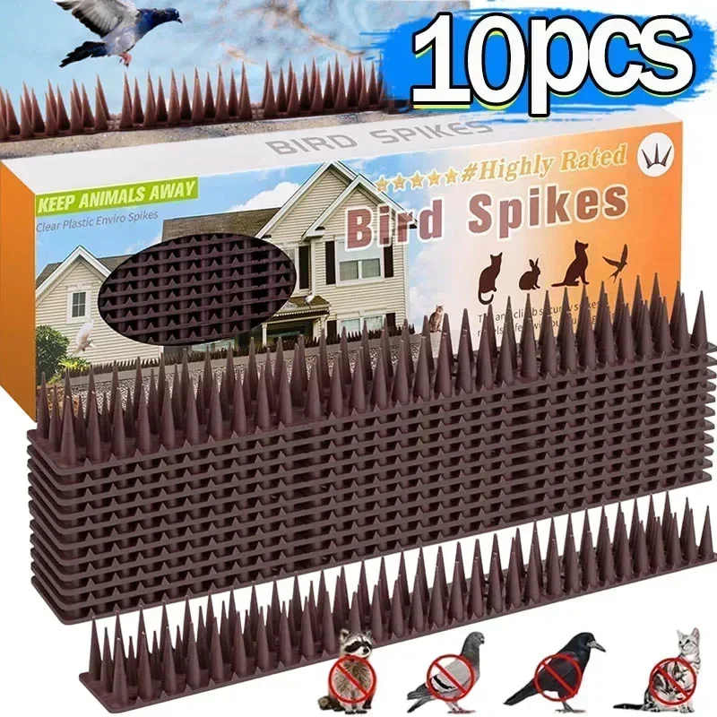 10/1pcs Outdoor Bird Repellent Spikes Bendable Birds Pigeon Cats Spike Deterrents for Garden Window Fences Roof Balcony Railing