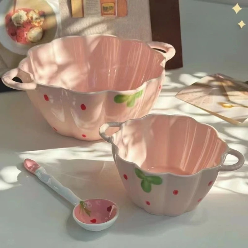 

Binaural Bowl Soup Bowl Spoon Underglaze Color