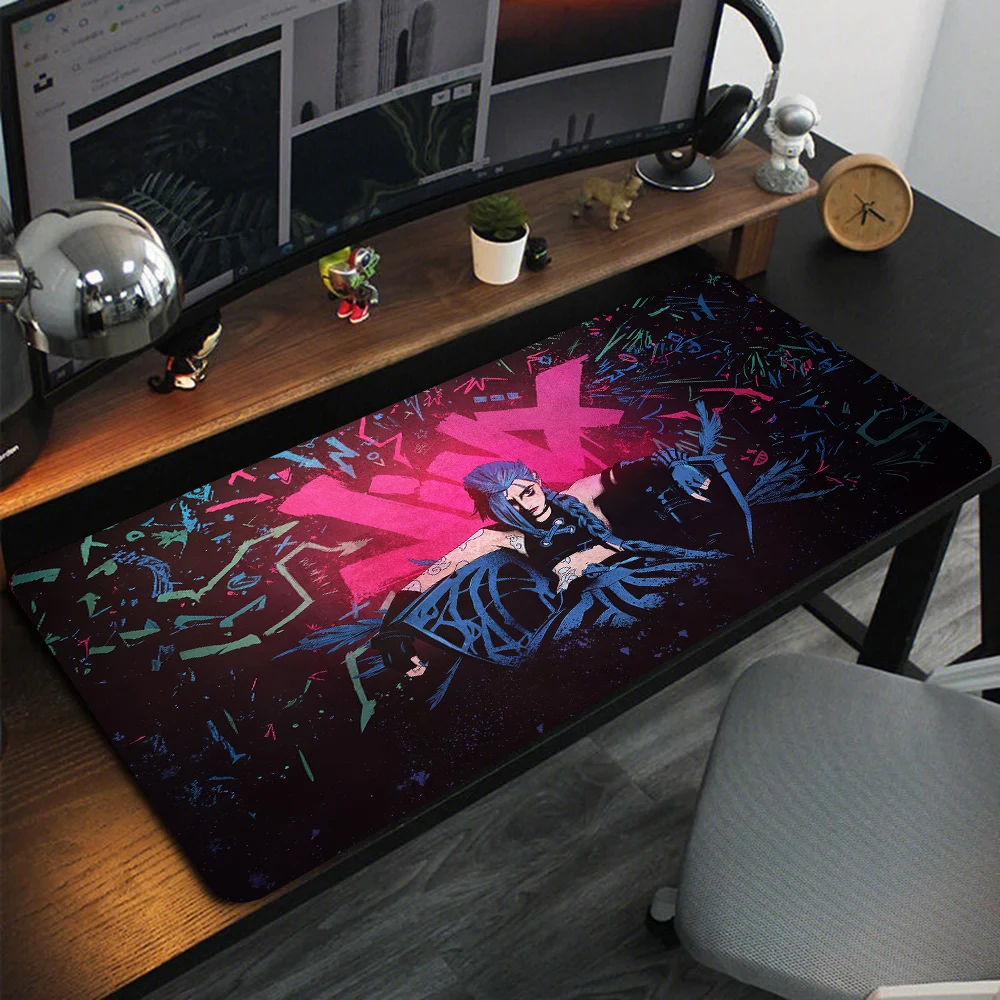 Arcane Jinx Anime Mouse Pad Large Computer Office Game Table Mats XXL Rubber Anti-slip Gaming Keyboard Mousepads Long Desk Pads