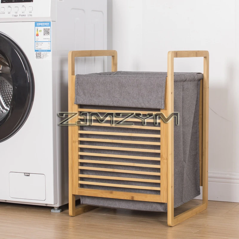 Laundry Basket Home Large Dirty Laundry Basket Bamboo Fabric With Cover Design Breathable Storage Basket For Dirty Clothes