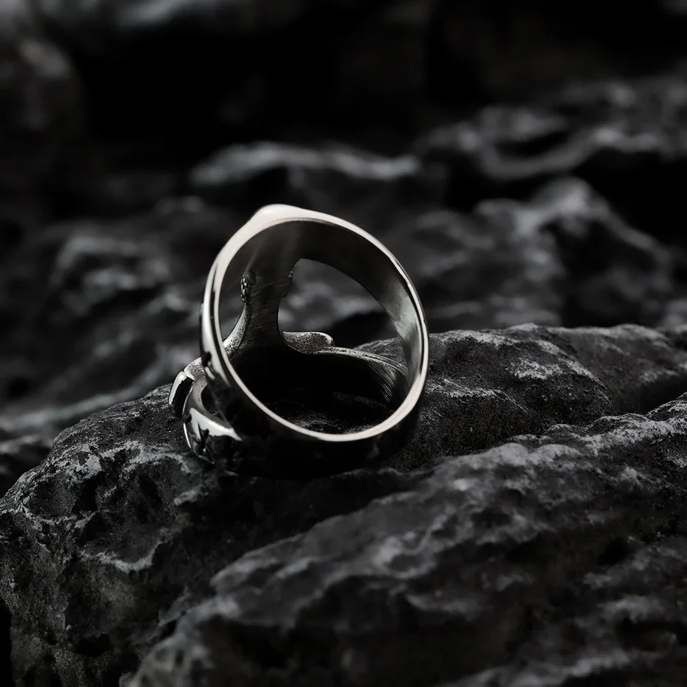 Nordic Viking Odin Thunderhammer Ring Trend Personalized Fashion Men\'s Ring Daily Clothing Paired with Stainless Steel Jewelry