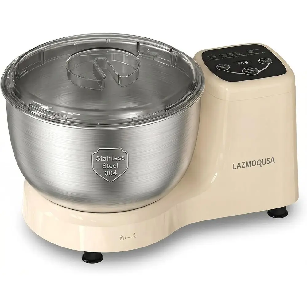 

5.5 Quart Electric Dough Mixer - Stainless Steel Bowl, Smart Timer for Bread, Cake, Pizza, and Dumpling Dough