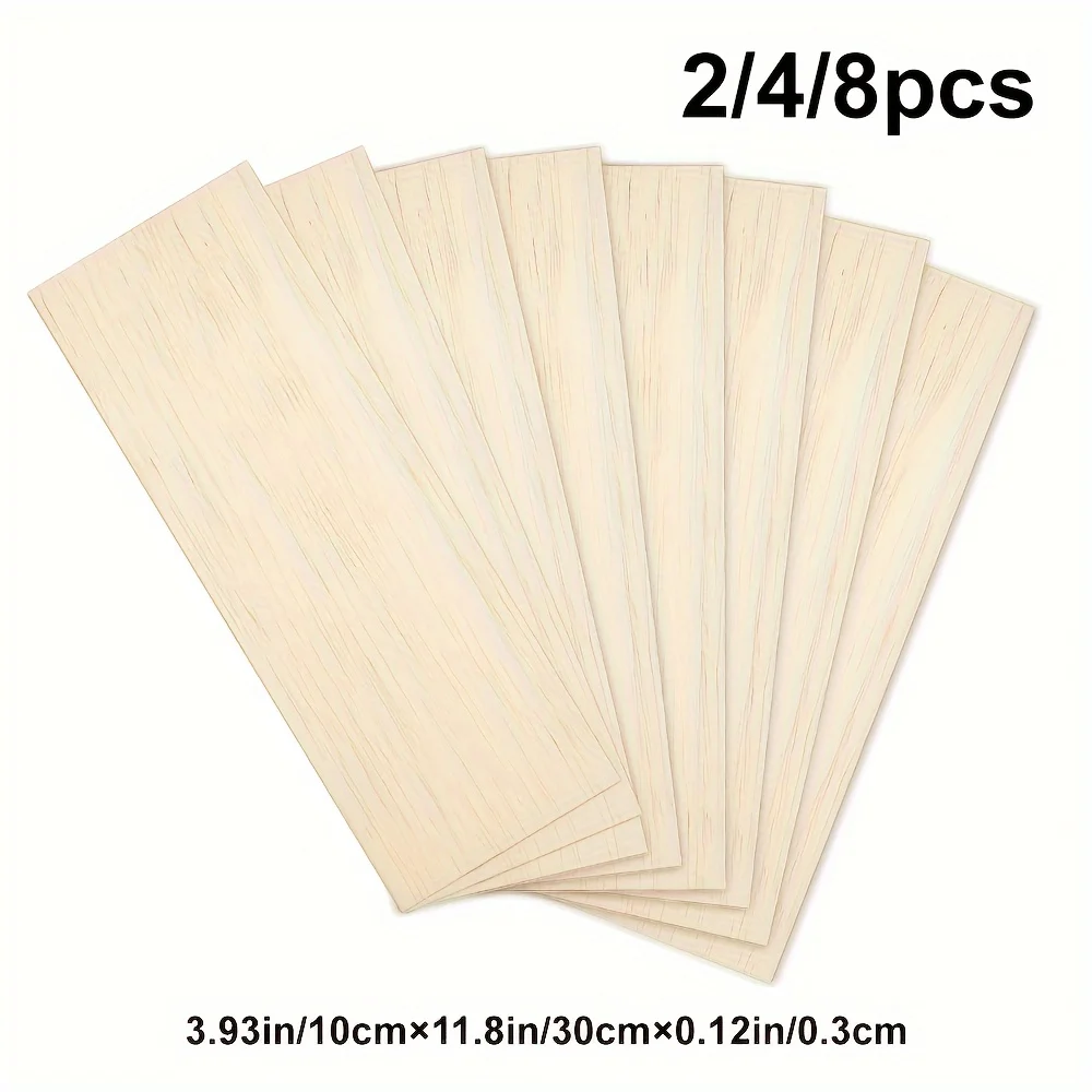 2pcs/4pcs/8pcs Wood, Craft Boards - 4 X 12 inches.3mm Thick Boards with Smooth Square Boards for Architectural Models, Staining