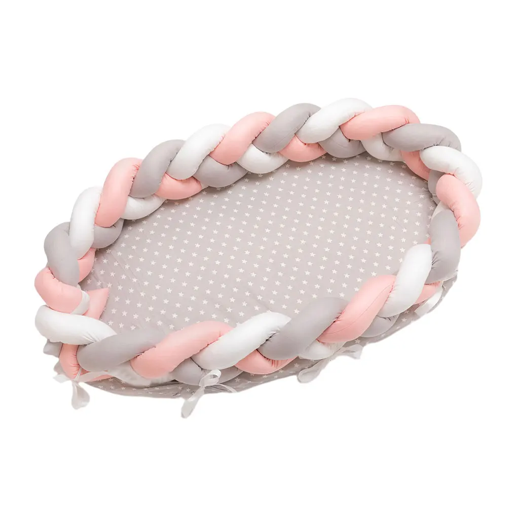 Newborn Bed Cotton Baby Sleeping Mattress Woven Removable Hand-Washable Fence Three-Dimensional Protective Bed