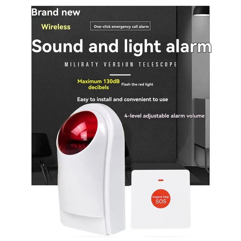 【PROMOTION】Restroom Accessible Alarm One-Click Wireless Call Device For Disabled Persons SOS Emergency Help Audible Visual Alarm