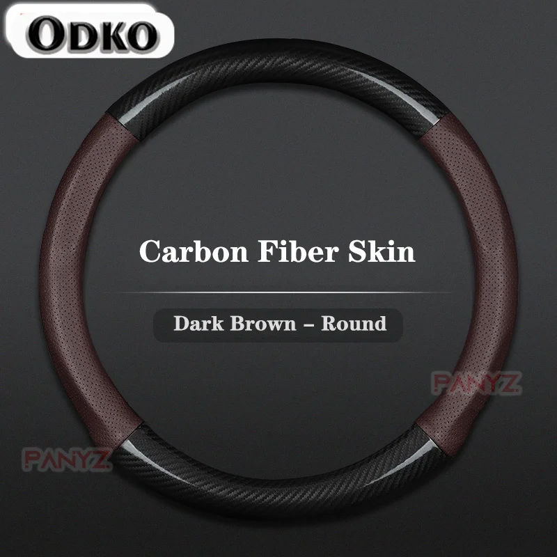 Carbon+Leather Car Steering Wheel Cover For Audi tesla Honda Toyota kIa Benz Volkswagen Ford non-slip High face value sweat-abso