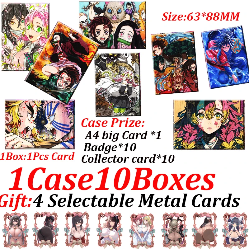 

New ShengSheng Demon Slayer 4 hand - painted card Hobby Collectible Card Doujin Booster Box Rare Cards Kids Toys Birthday Gifts