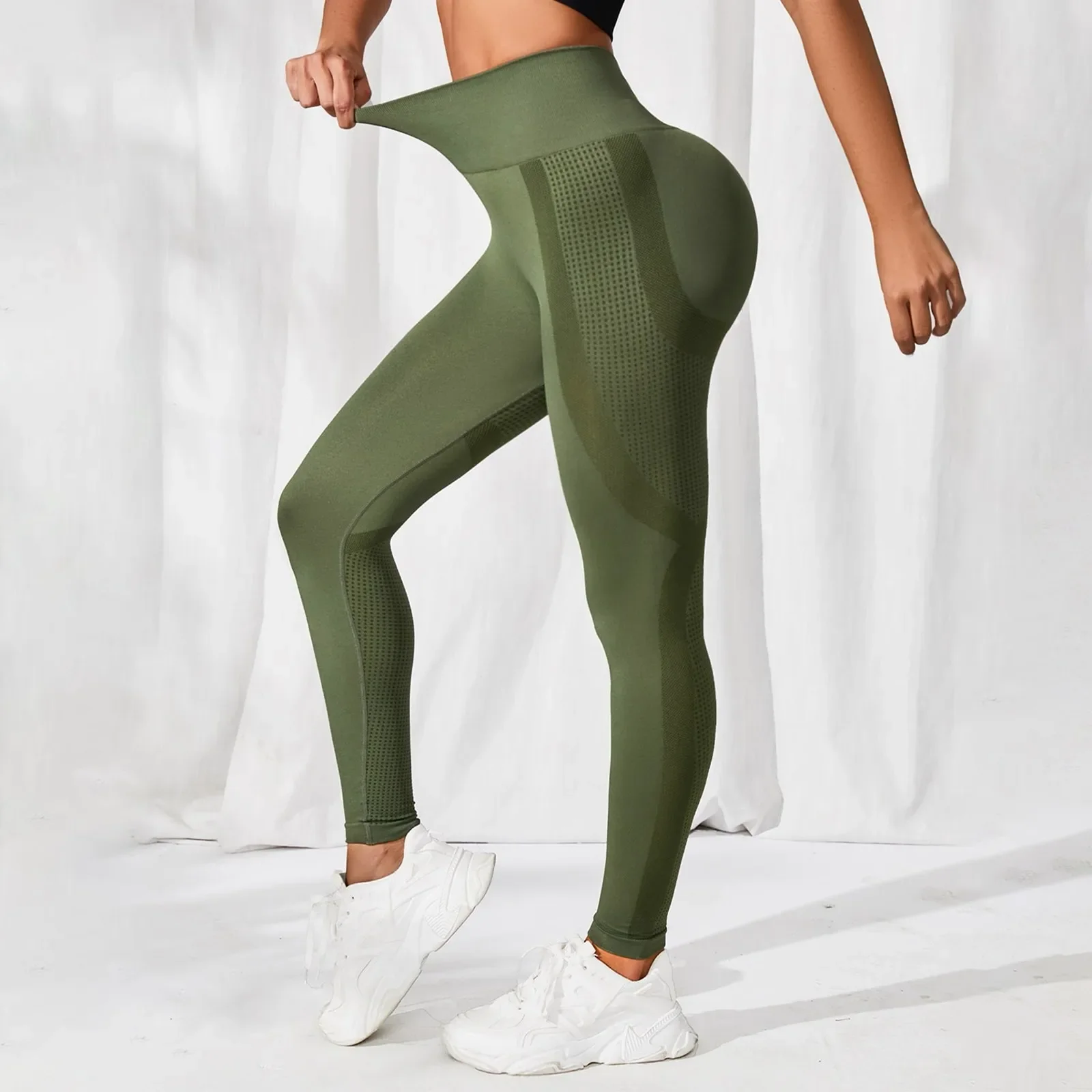 Mallas anticelulíticas de compresión 3D de cintura alta para mujer, mallas deportivas para Yoga, Fitness, entrenamiento sin costuras, Push Up, gimnasio y ciclismo